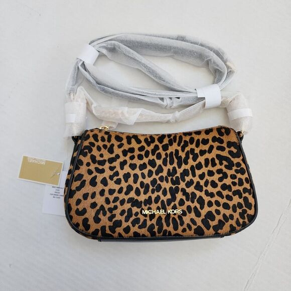 MICHAEL Michael Kors Handbags - MICHAEL Michael Kors Carmela Small Pouchette Crossbody Cheetah Print